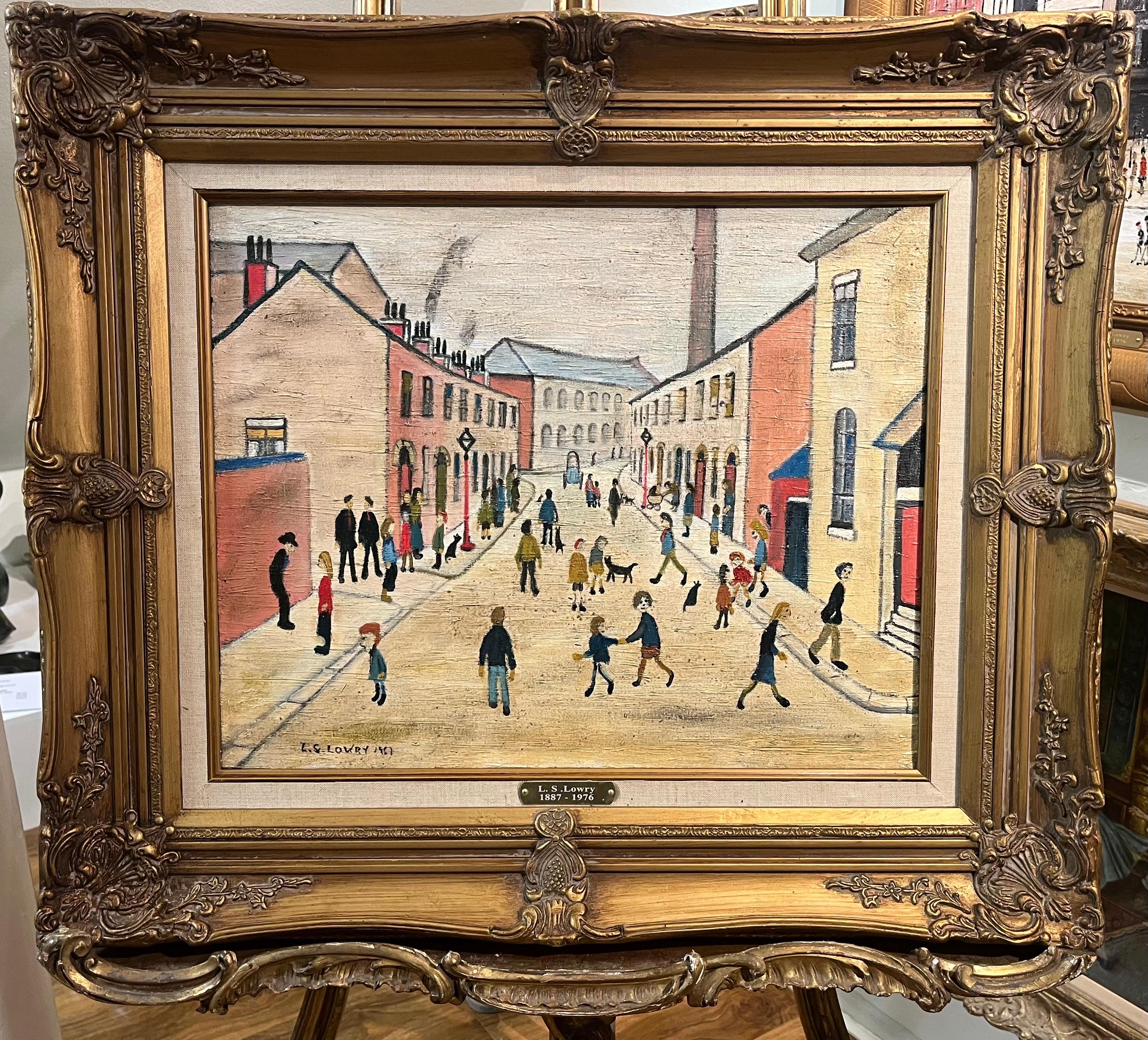 Laurence Stephen Lowry Figurative Painting - OLD MASTER Signed L S Lowry " The Long Road  " Oil Painting 20th Century GGF