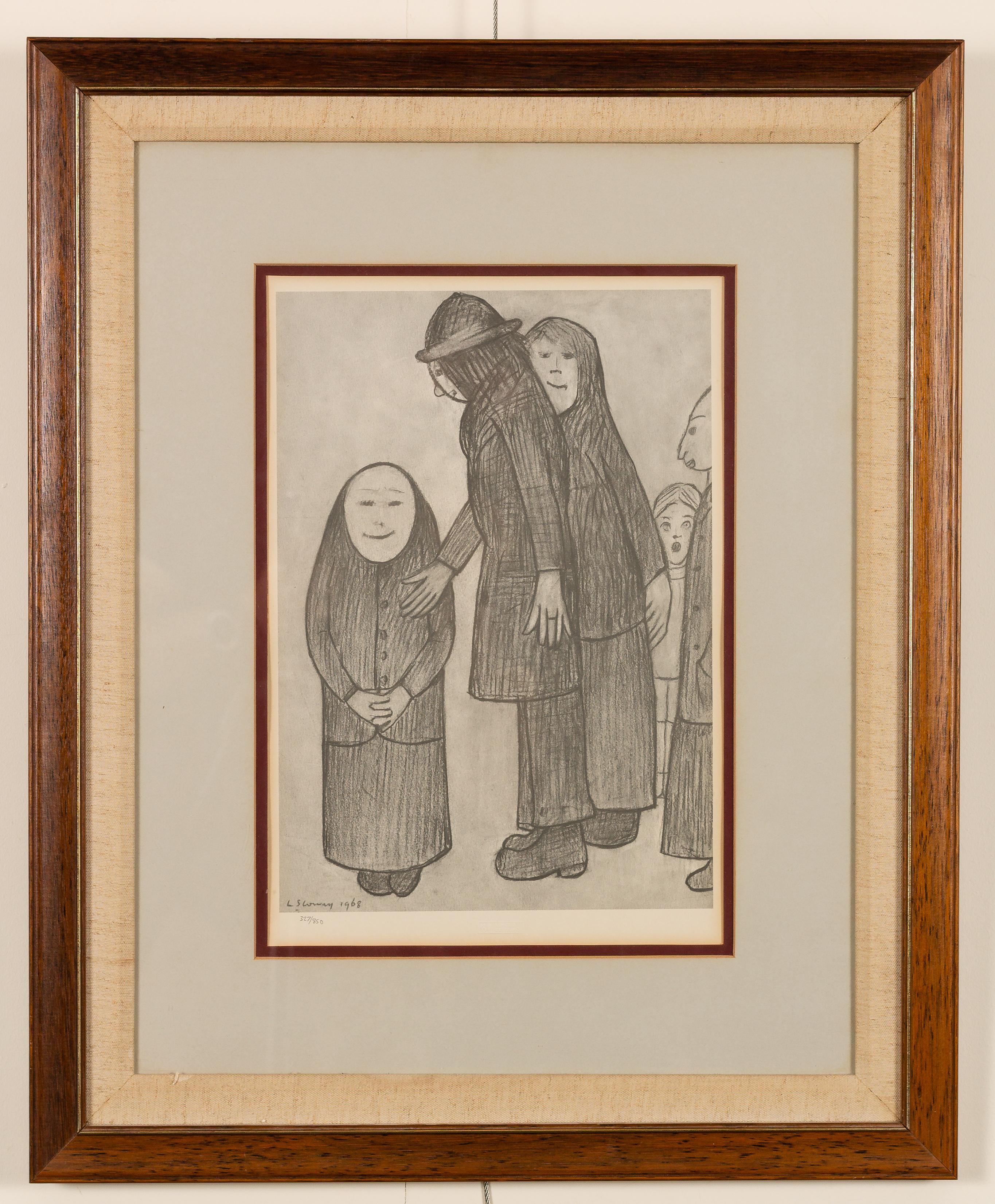 Laurence Stephen Lowry British 1887-1976 Family Discussion Limited Edition For Sale 3