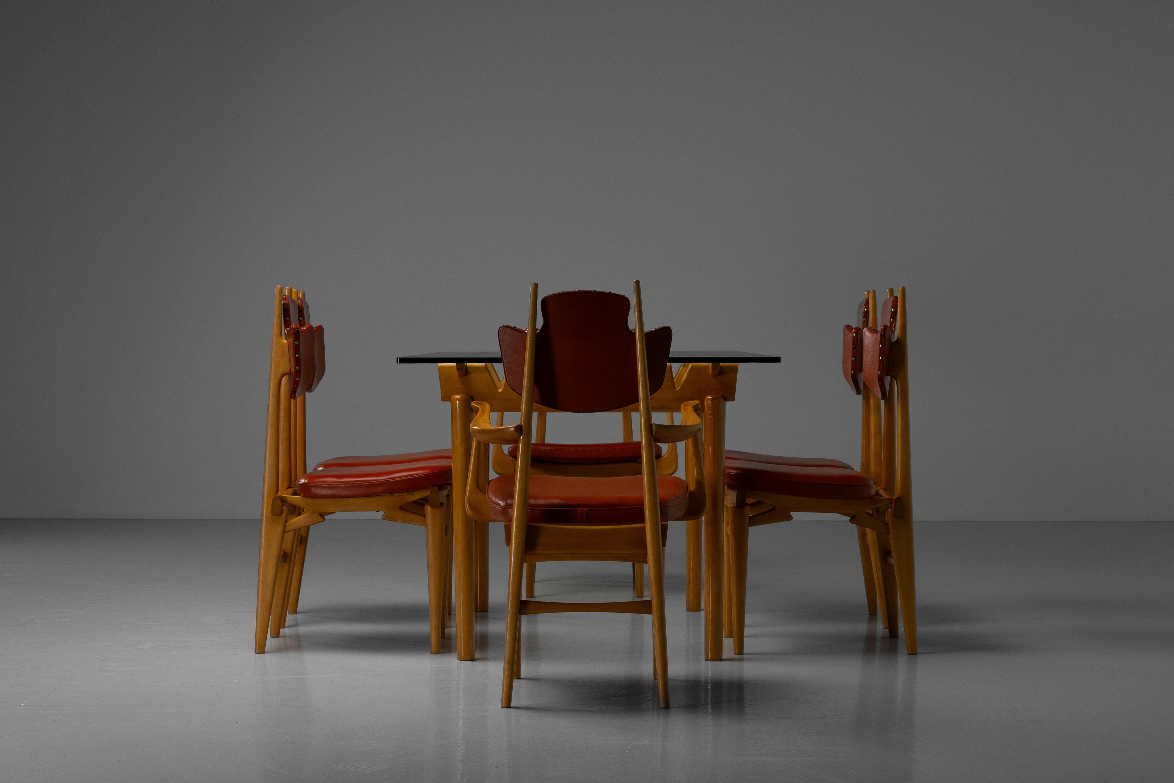 Ensemble de salle à manger Laurens Bisscheroux Pays-Bas 1956 Bon état - En vente à Roosendaal, Noord Brabant