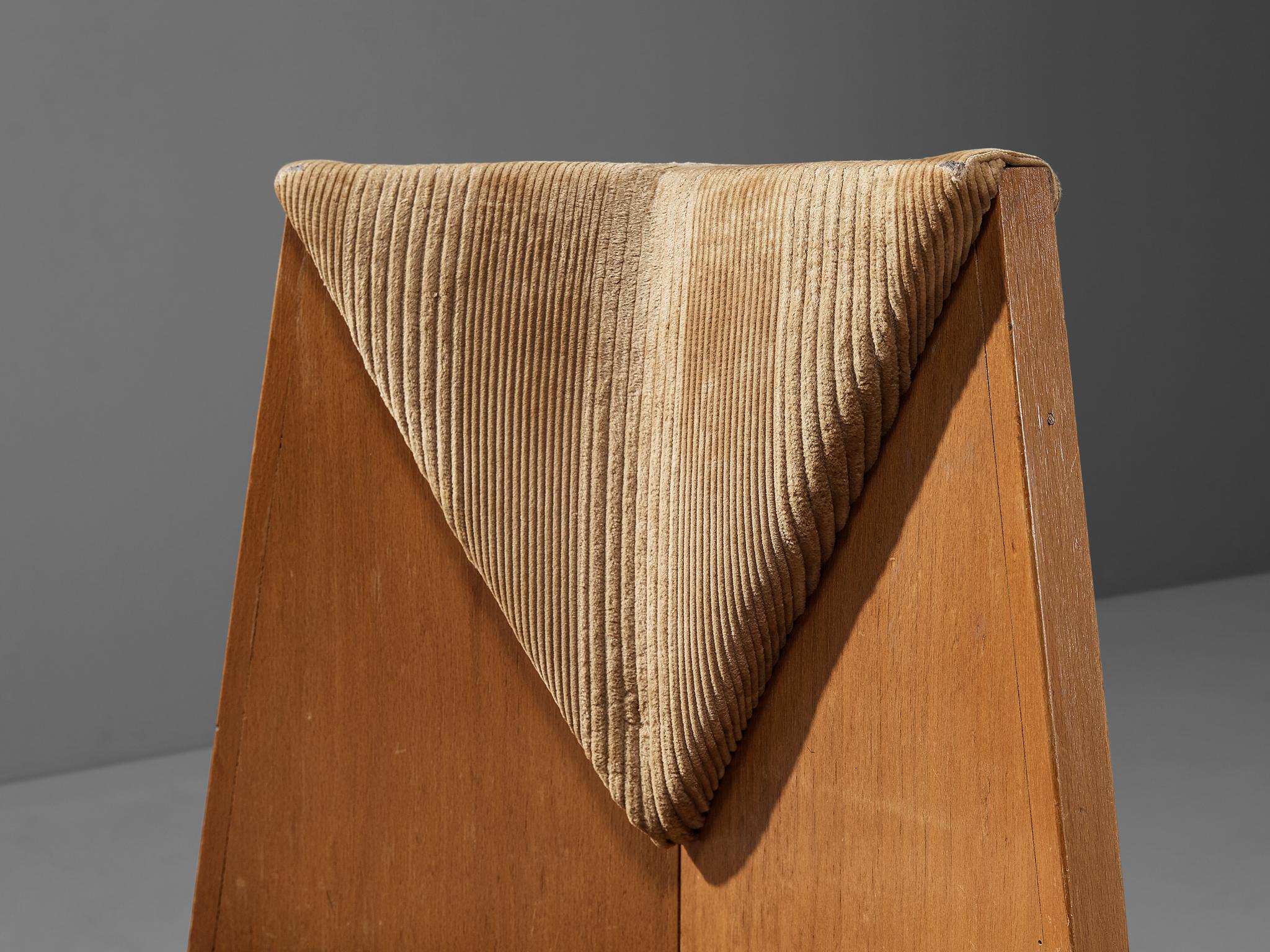 Laurens Groen Art Deco Chairs in Birch and Beige Velvet Upholstery 5