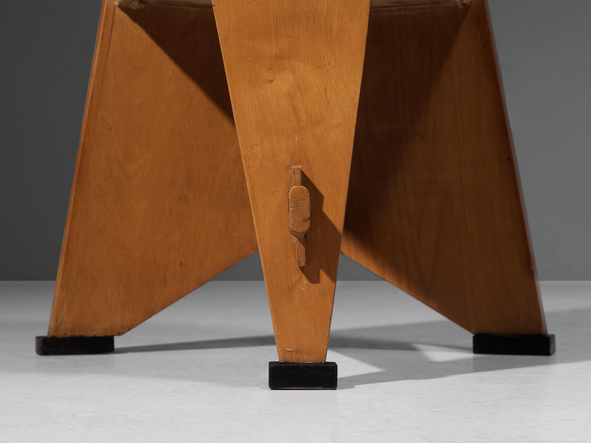Laurens Groen Art Deco Chairs in Birch and Beige Velvet Upholstery  6