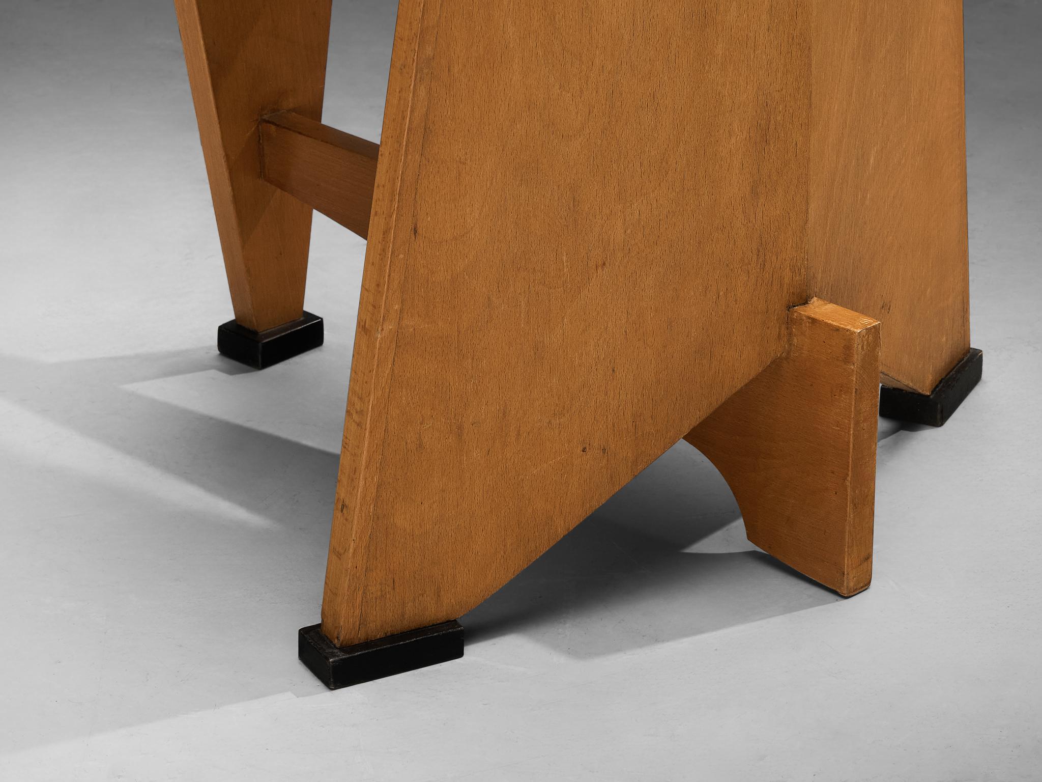 Laurens Groen Art Deco Side Chair in Birch and Beige Corduroy Velvet 1920s For Sale 1