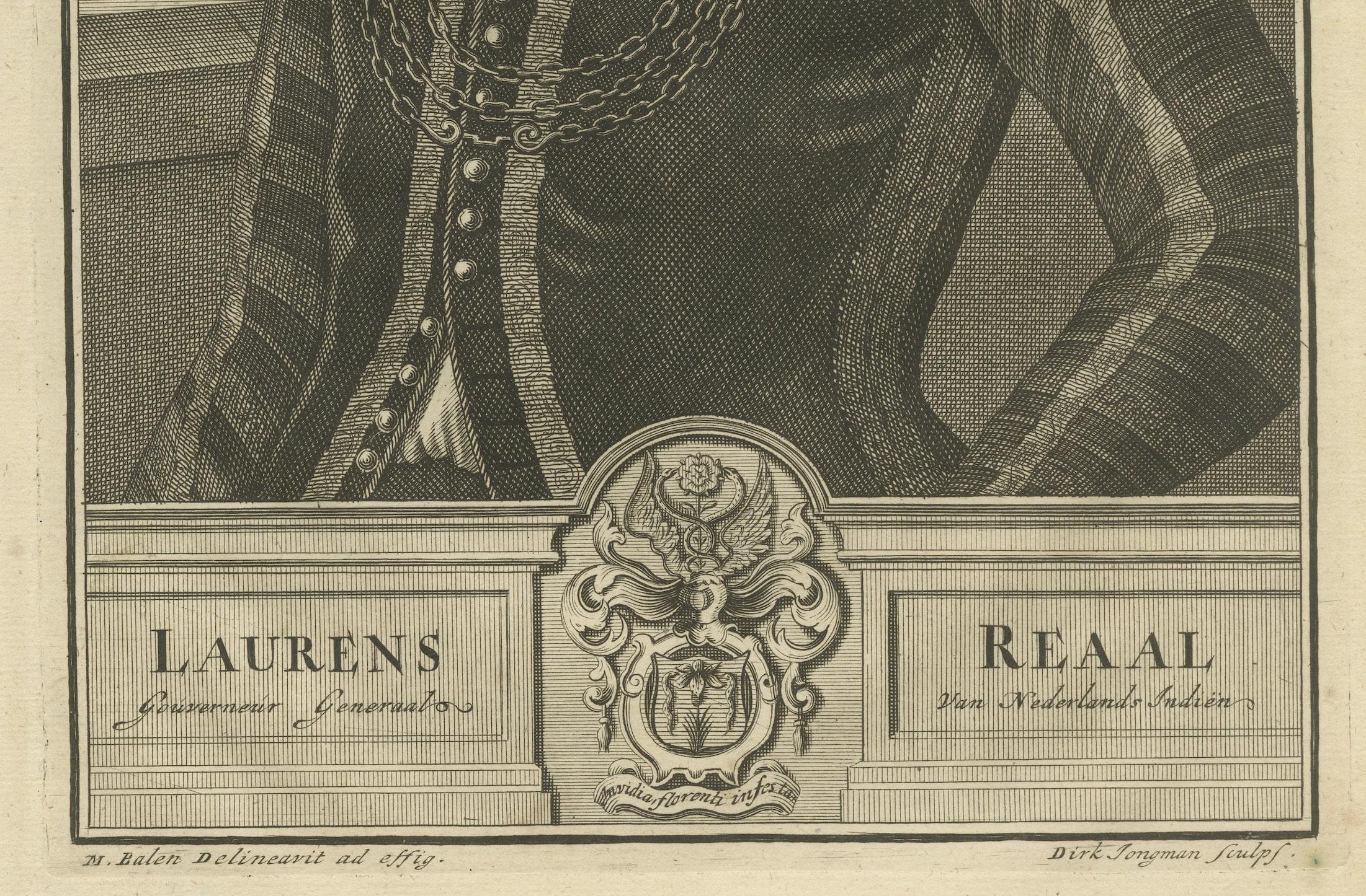 Laurens Reaal: Eminent Governor-General of the VOC in the Dutch East Indies 1724 In Good Condition For Sale In Langweer, NL