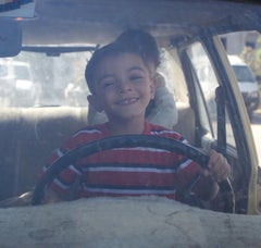 Copts 06 - Signed limited edition portrait print, Children driving a car