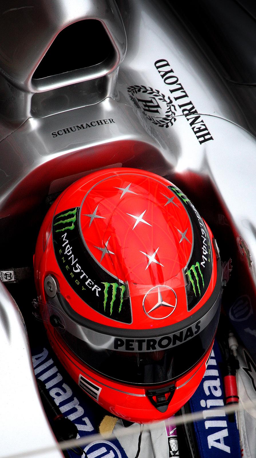 Last Dance 3- Michael Schumacher Formula 1 Mercedes, Red, Still life photo, Race - Black Color Photograph by Laurent Campus