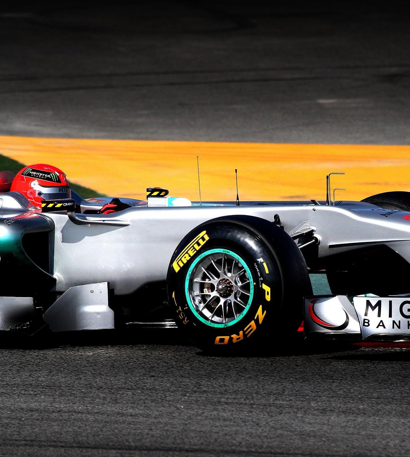 Last Dance 4- Michael Schumacher Formula 1 Mercedes, Red, Still life photo, Race - Photograph by Laurent Campus