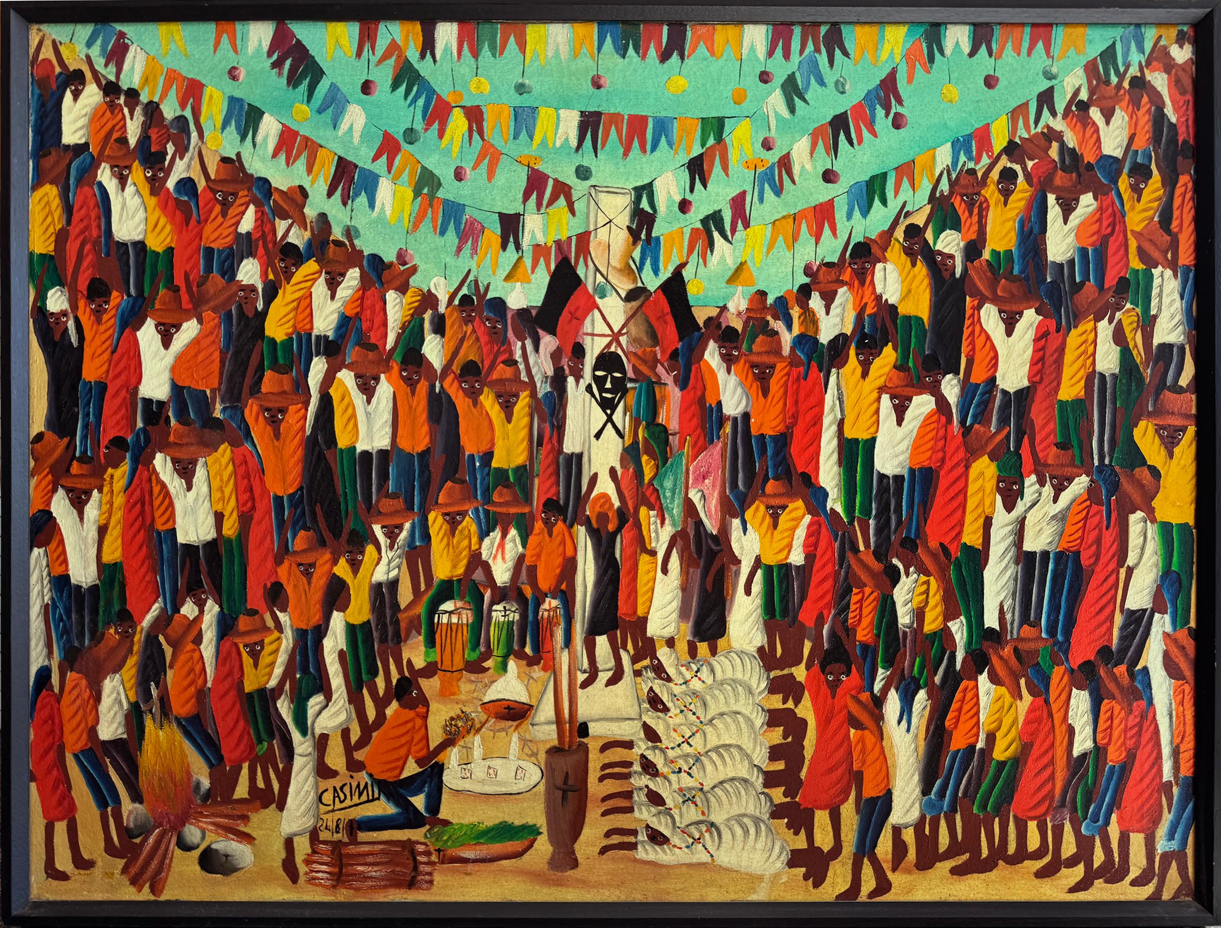 Cérémonie vaudou - Bawon Samdi - Père des esprits - Painting de Laurent Casimir