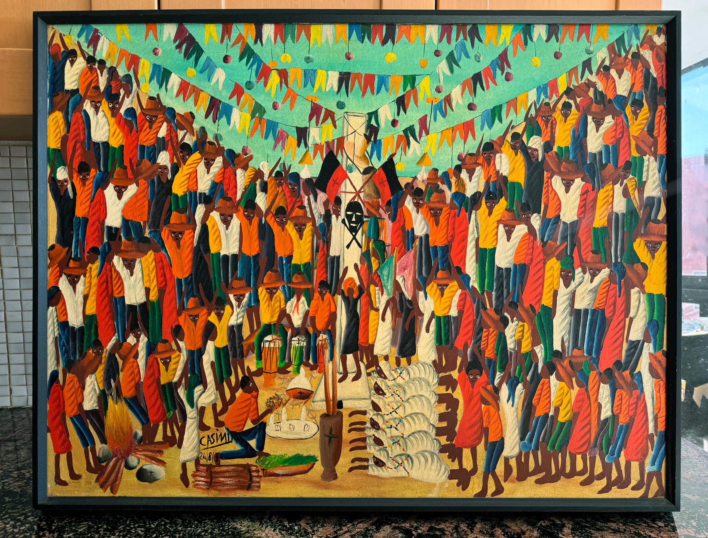 Cérémonie vaudou - Bawon Samdi - Père des esprits - Surréalisme Painting par Laurent Casimir