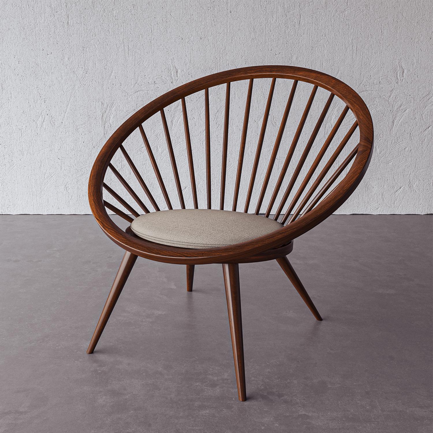 The Windsor chair meets curves and the design legacy of Isamu Noguchi and George Nakashima as this Laurent chair celebrates material and harkens back to the classic dowel chair, reinterpreted. The dramatic curving silhouette adds a sculptural