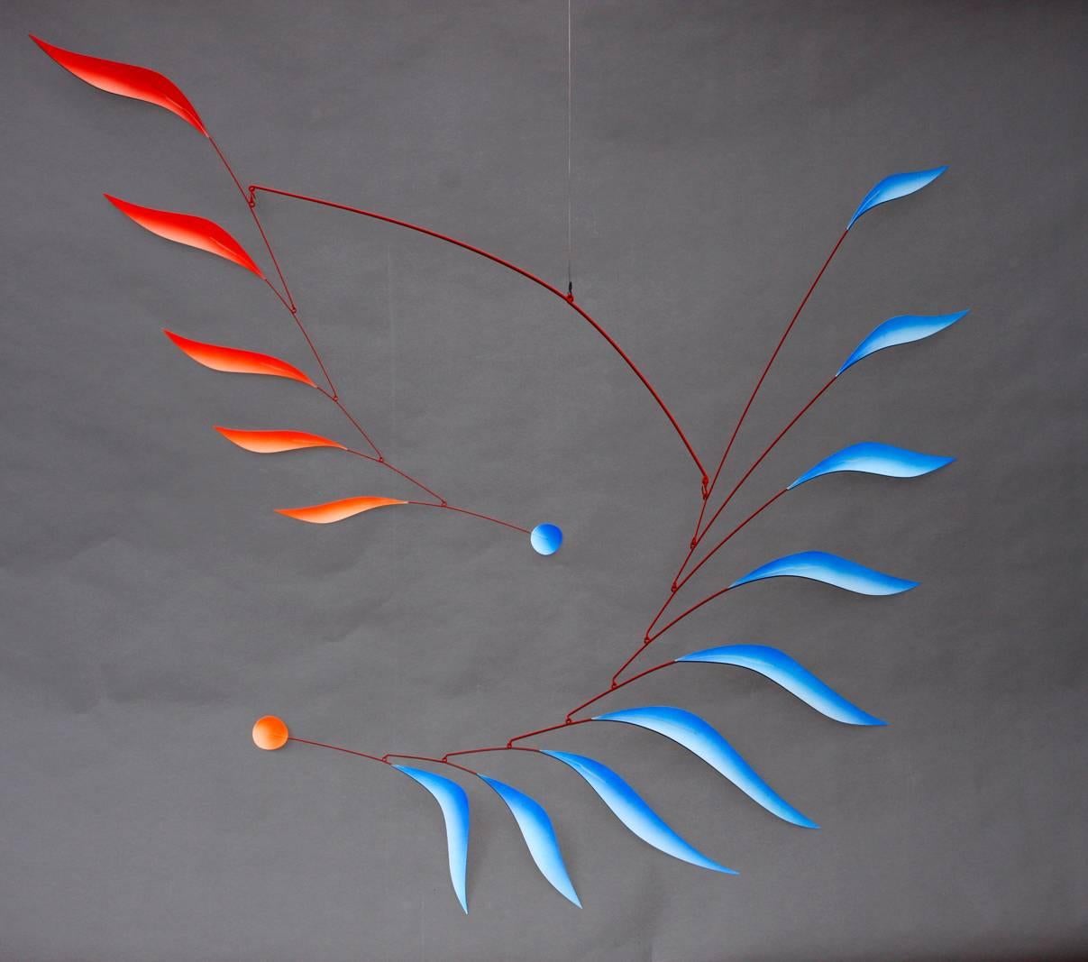 Go with the Flow / MOBILE steel and aluminum - Sculpture by Laurent Davidson