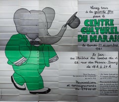 1981 Laurent De Brunhoff 'Culture Center Le Marais' Advertising Gray, Green, Black