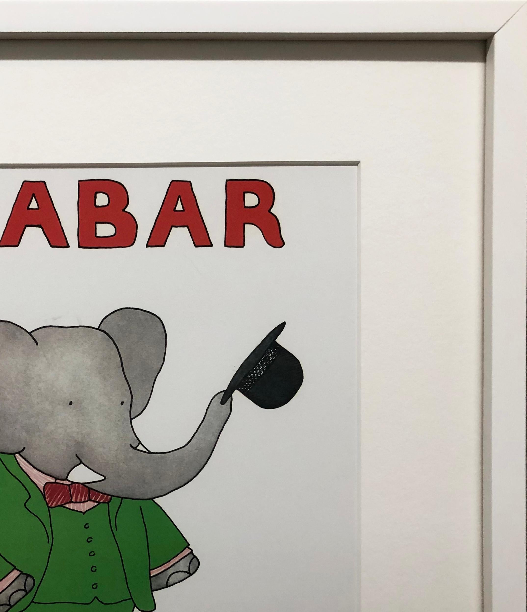 Brunhoff- Babar au Chapeau Animación Vintage - Print de Laurent De Brunhoff