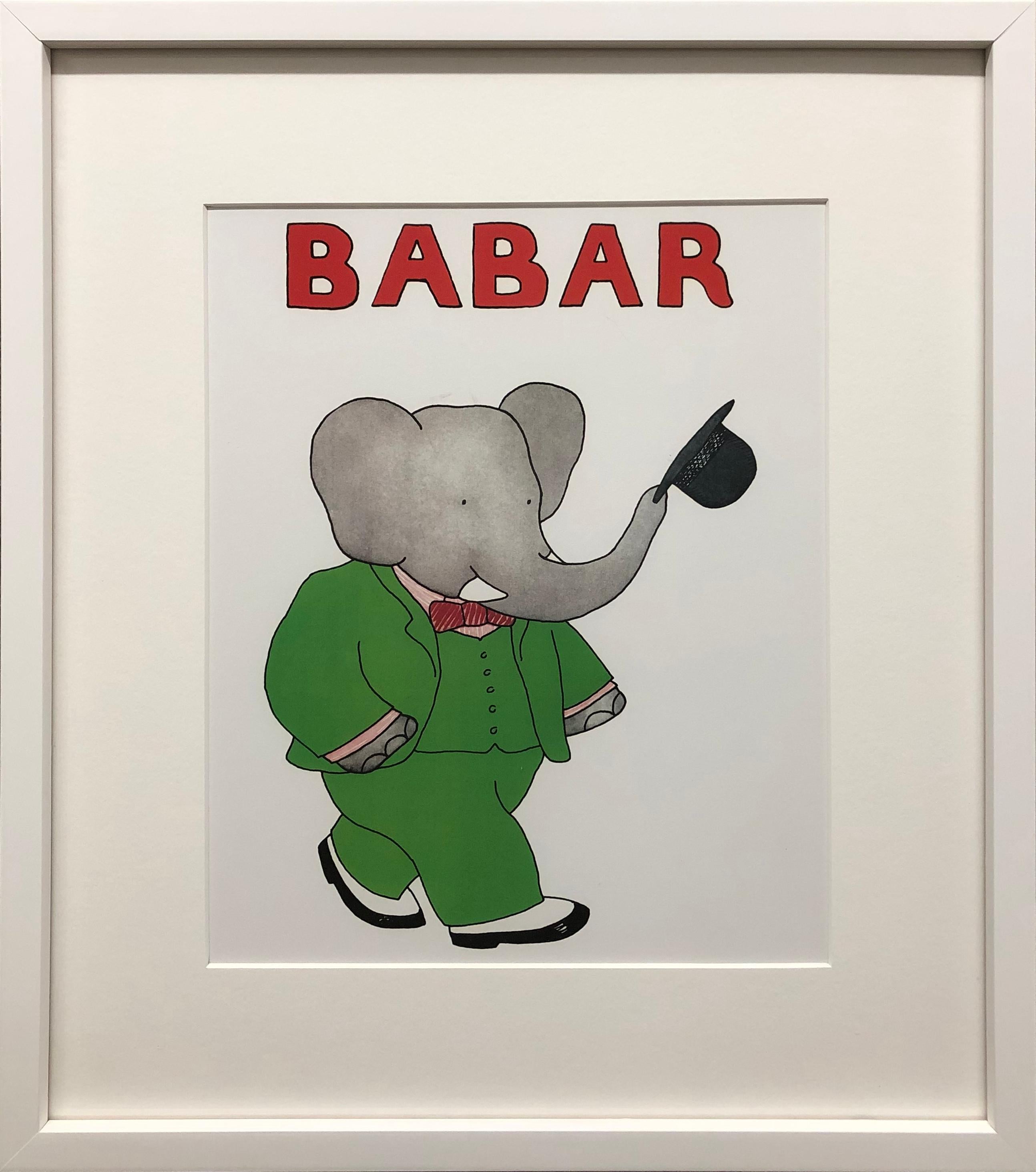 Figurative Print de Laurent De Brunhoff - Brunhoff- Babar au Chapeau Animación Vintage