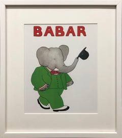 Brunhoff- Babar au Chapeau Animation Vintage