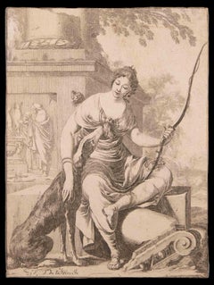 Diane - Original Etching by Laurent de La Hyre - 17th Century