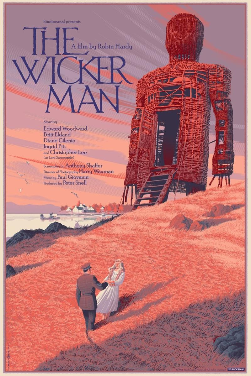 The Wicker Man:
The most pagan poster in our partnership with our friends at Nautilus Art Prints is definitely THE WICKER MAN by Laurent Durieux, paying tribute to the brilliant occult horror film that still shocks and awes nearly a half-century