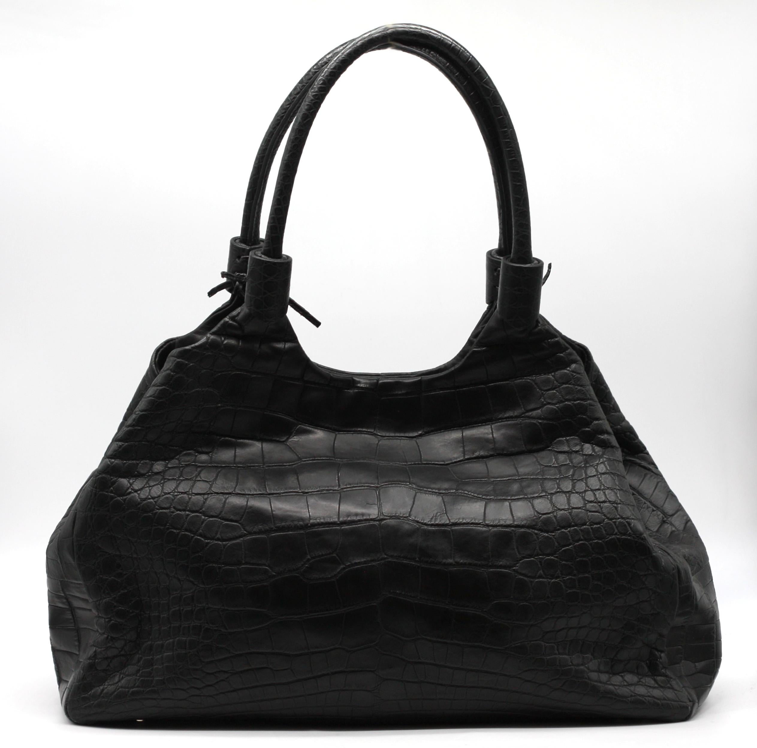 Nero Borsa Laurent Effel in coccodrillo nero in vendita