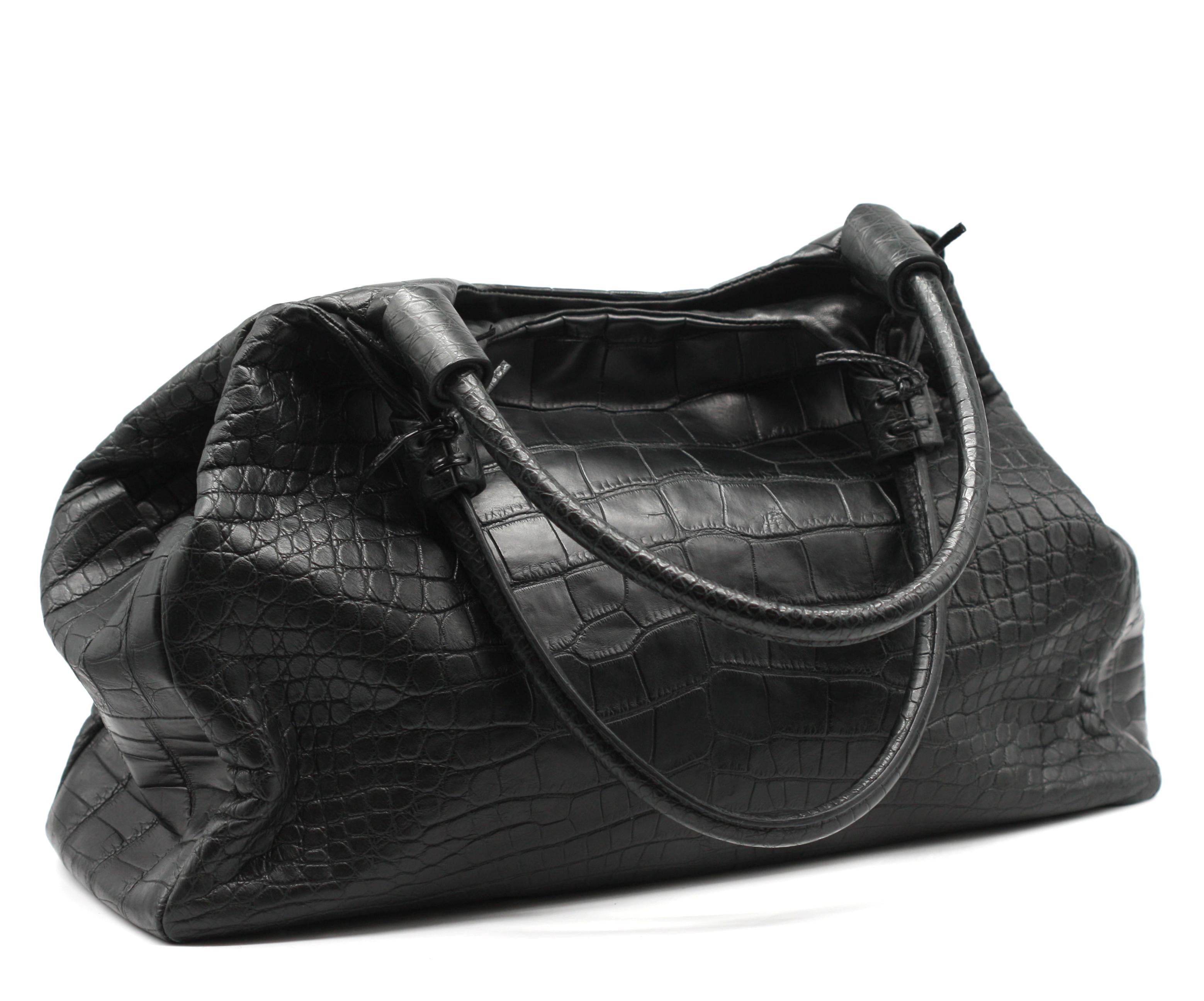 Borsa Laurent Effel in coccodrillo nero In condizioni buone in vendita a West Palm Beach, FL