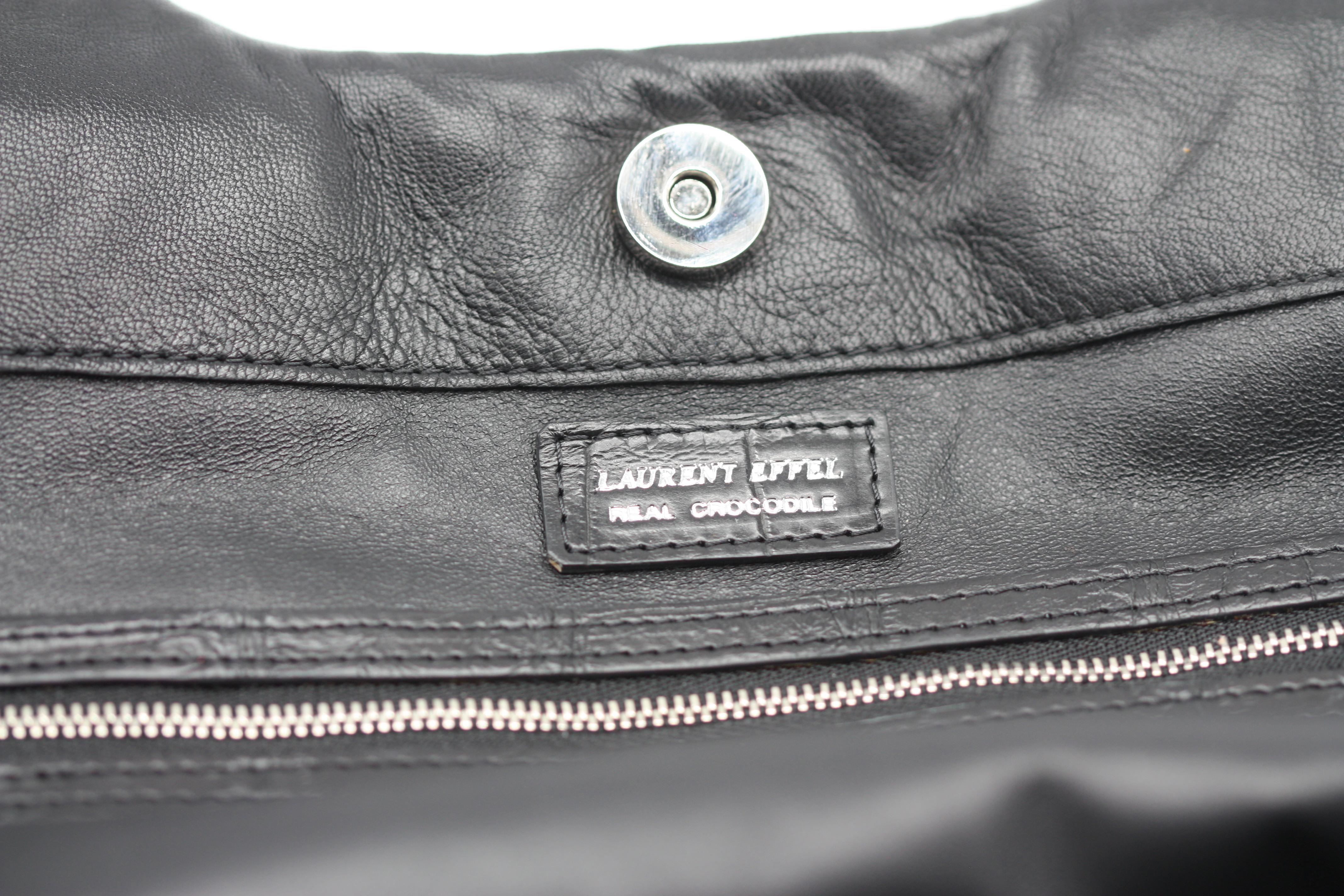 da uomo o donna Borsa Laurent Effel in coccodrillo nero in vendita