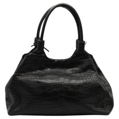 Borsa Laurent Effel in coccodrillo nero
