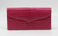 Laurent Effel Fuchsia Alligator Clutch