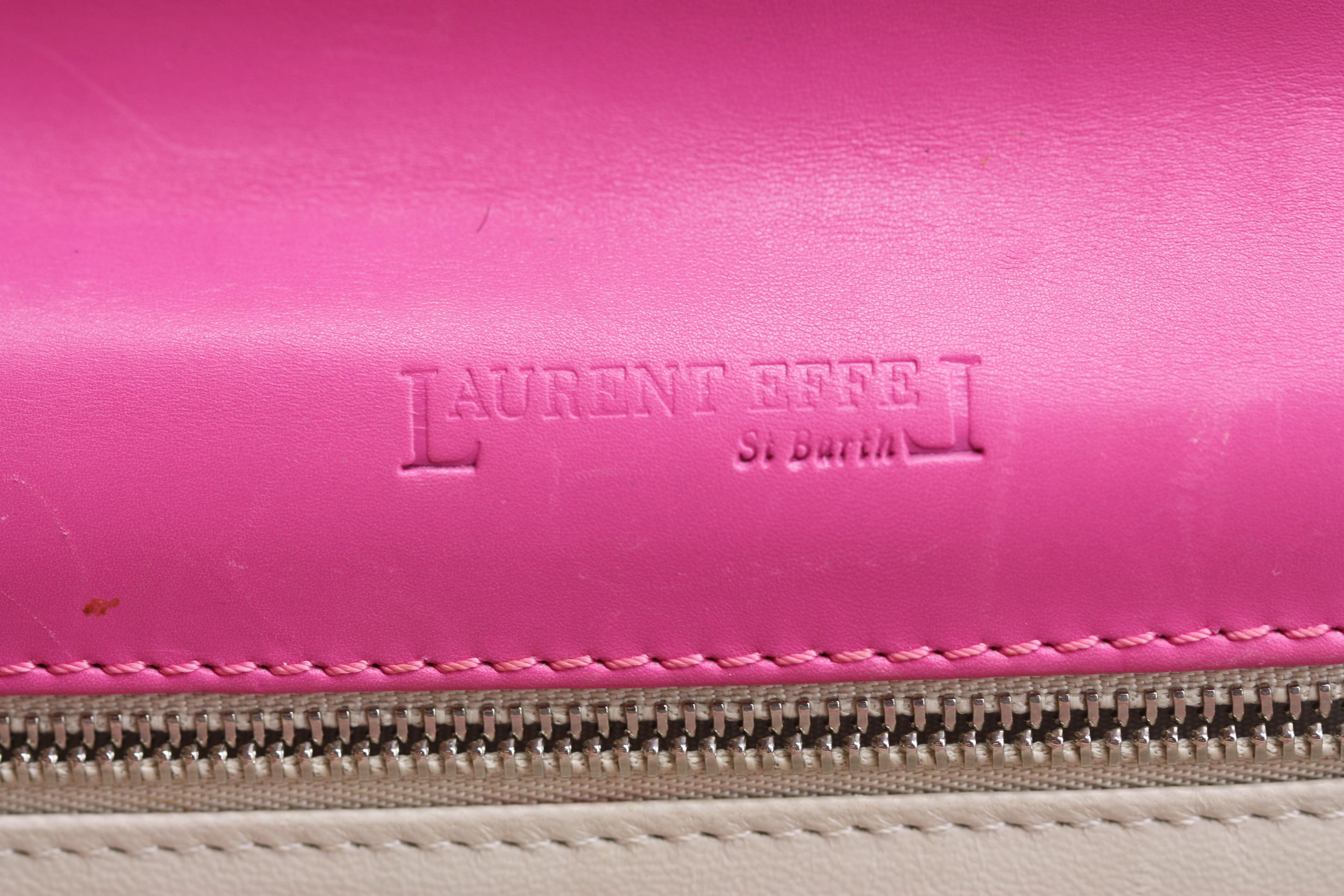 Rosso Pochette Laurent Effel in alligatore fucsia in vendita