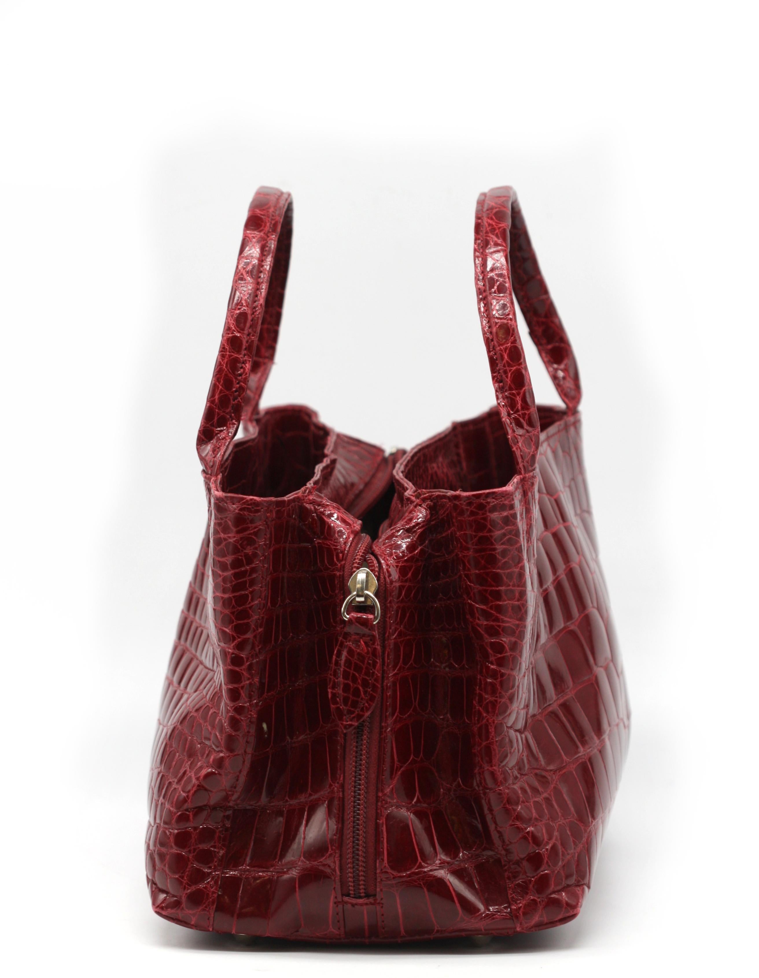 Women's or Men's Laurent Effel Ruby Red Alligator Handbag For Sale