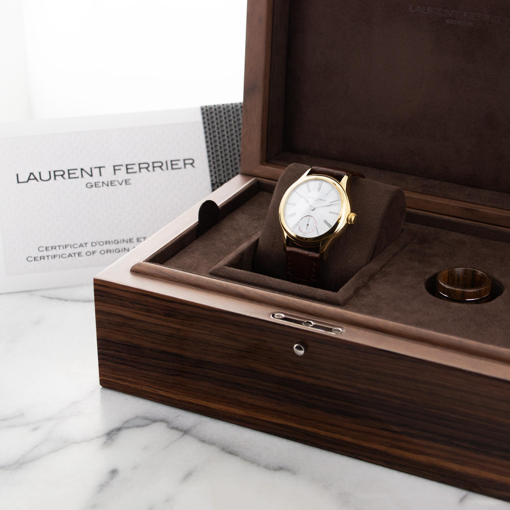 Laurent Ferrier Yellow Gold Galet Tourbillon Double Spiral Wristwatch In New Condition For Sale In Beverly Hills, CA