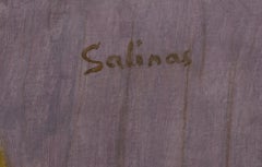 Bodegón cubista con uvas, pintura de Laurent Marcel Salinas