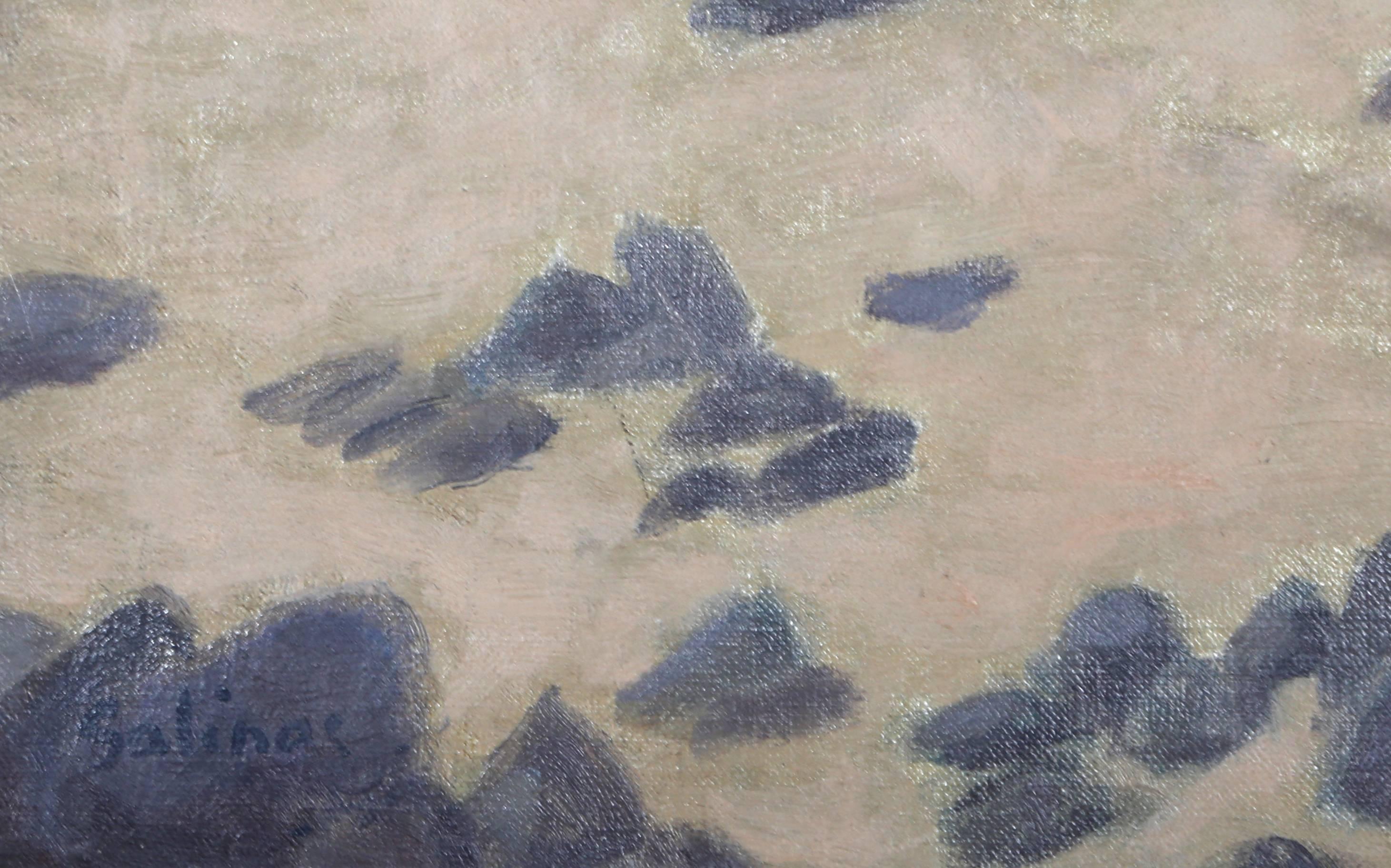 Les Dunes A Theven-Kerbrat, peinture à l'huile de Laurent Marcel Salinas en vente 1