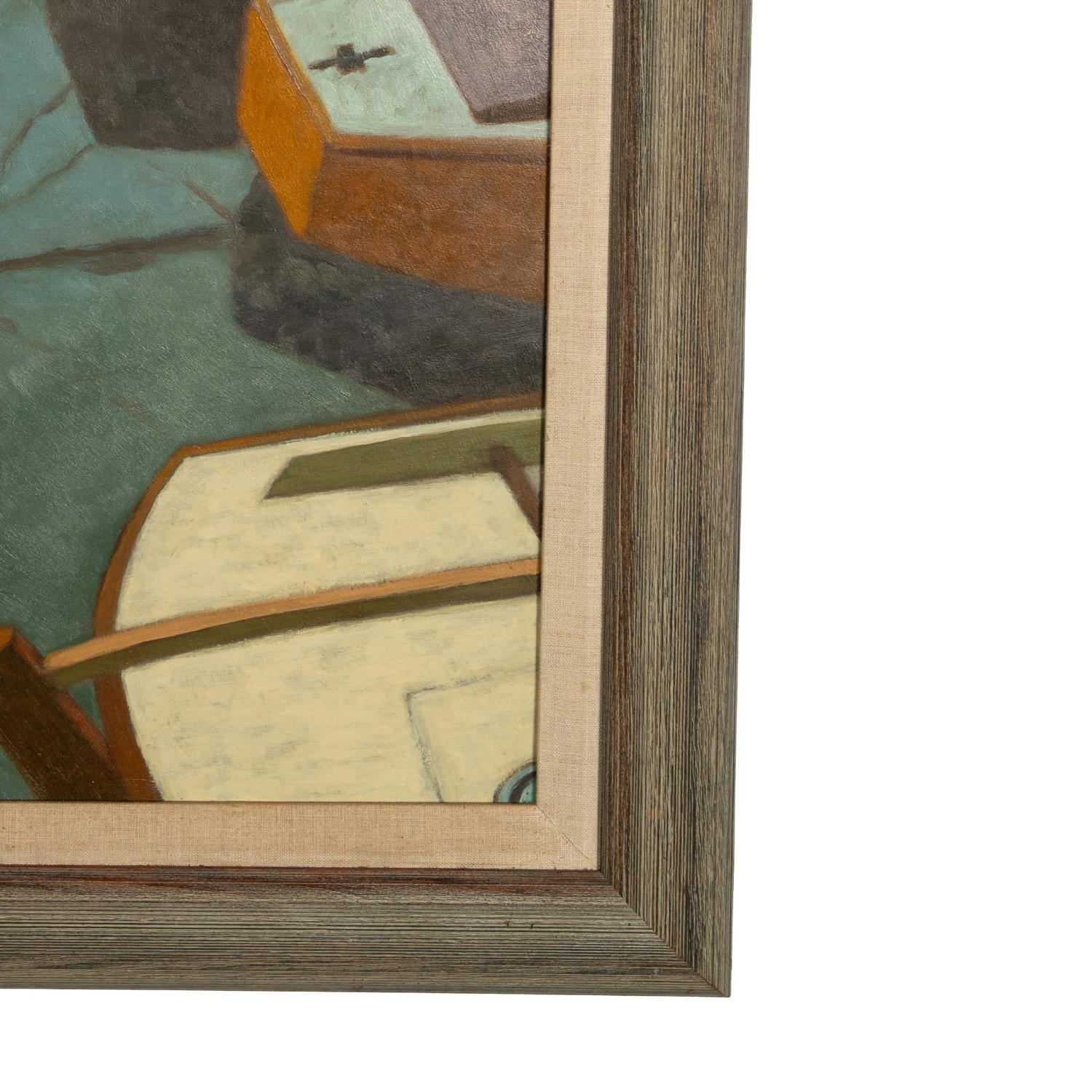 Olio su tela francese modernista Barche al porto Laurent Marcel Salinas Picasso 1975 in vendita 11