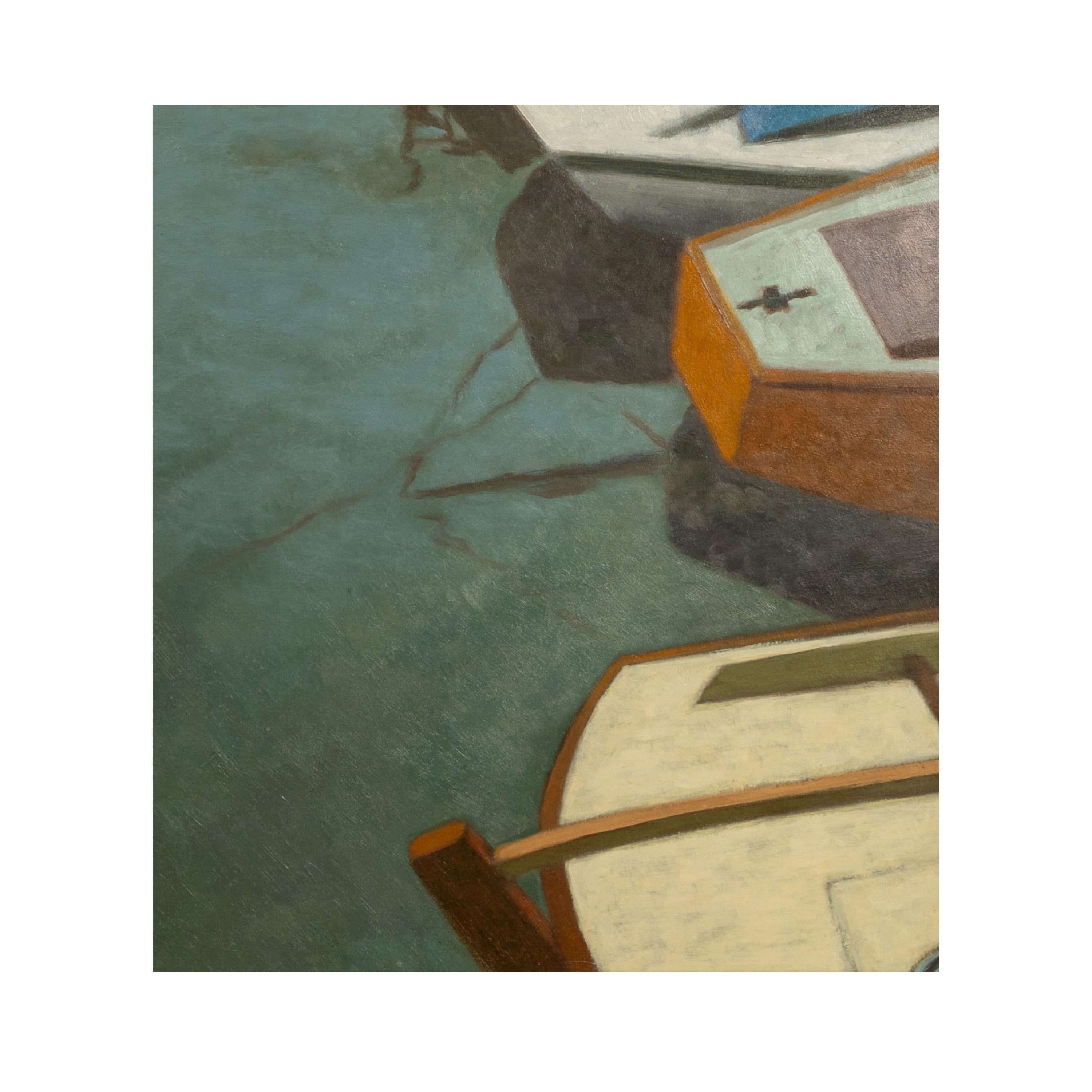 Olio su tela francese modernista Barche al porto Laurent Marcel Salinas Picasso 1975 in vendita 6
