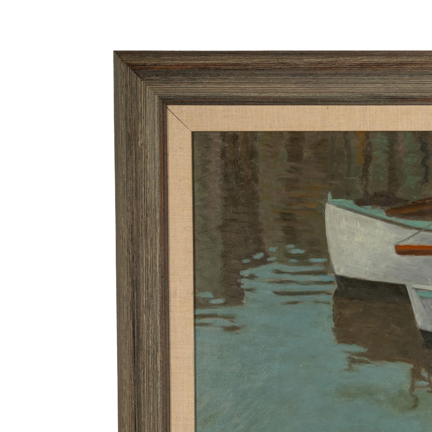 Olio su tela francese modernista Barche al porto Laurent Marcel Salinas Picasso 1975 in vendita 8