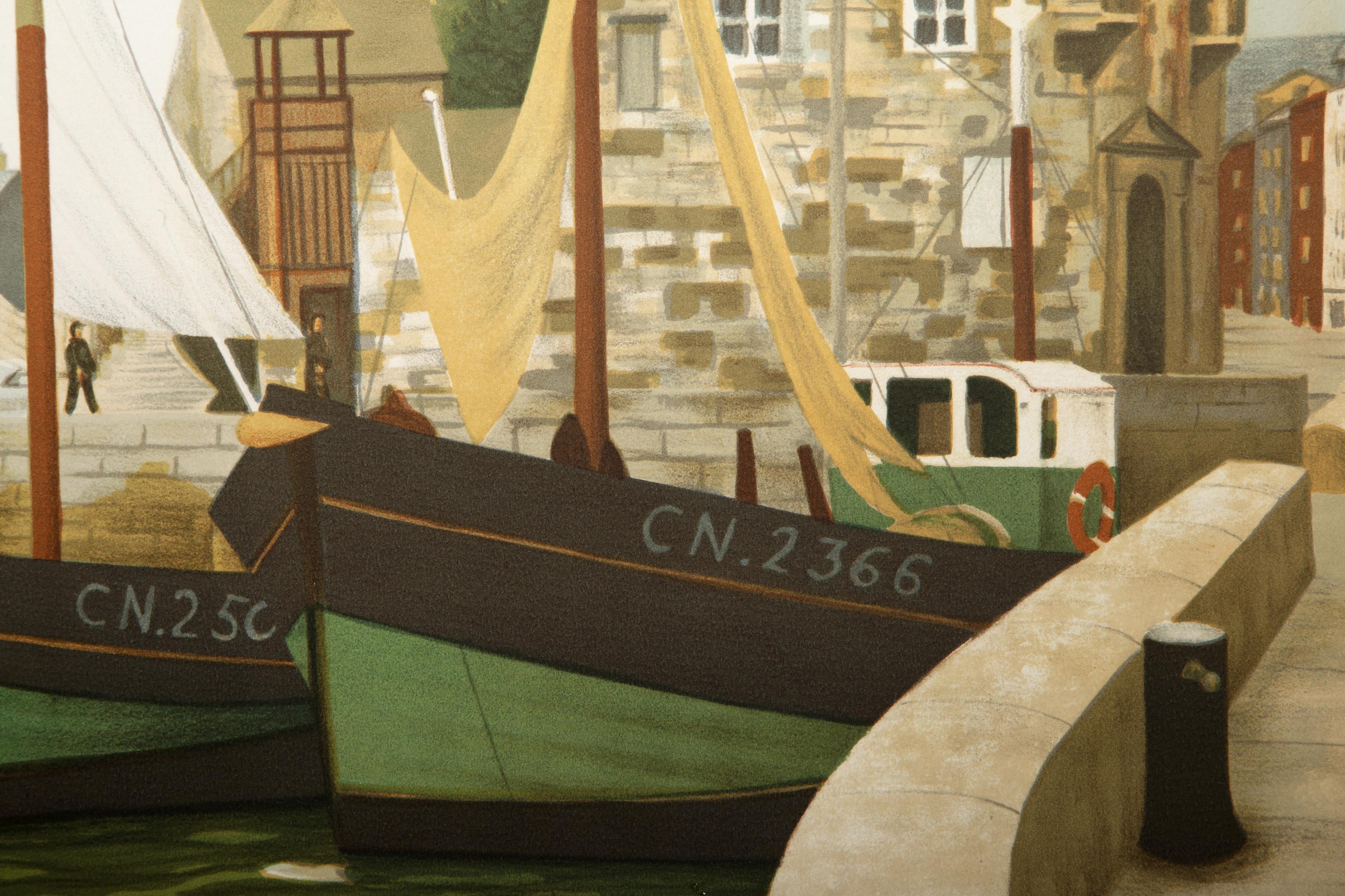 Boats at Bridge, Screenprint by Laurent Marcel Salinas For Sale 1