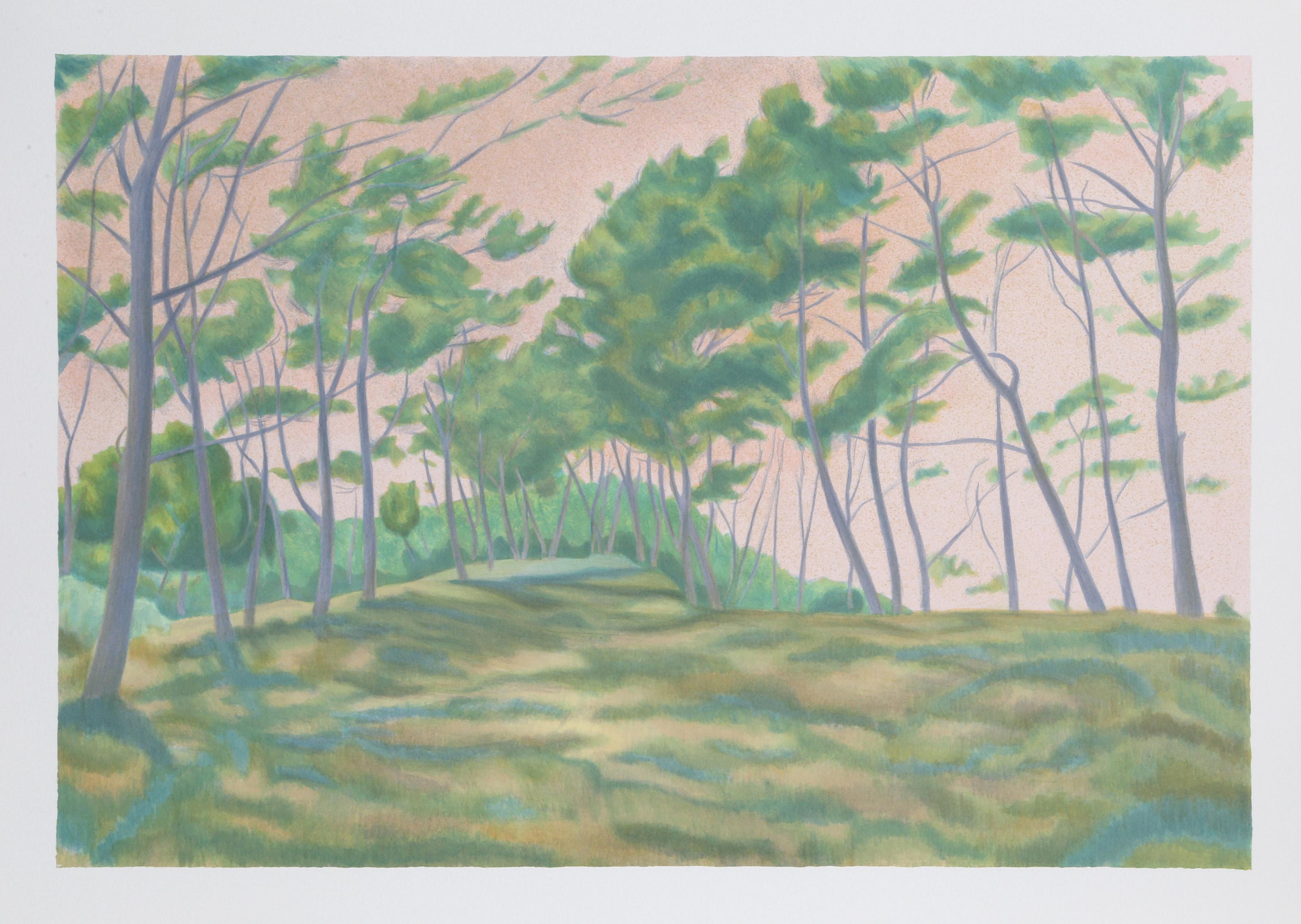Laurent Marcel Salinas Landscape Print - Forest, Impressionist Lithograph by Marcel Salinas