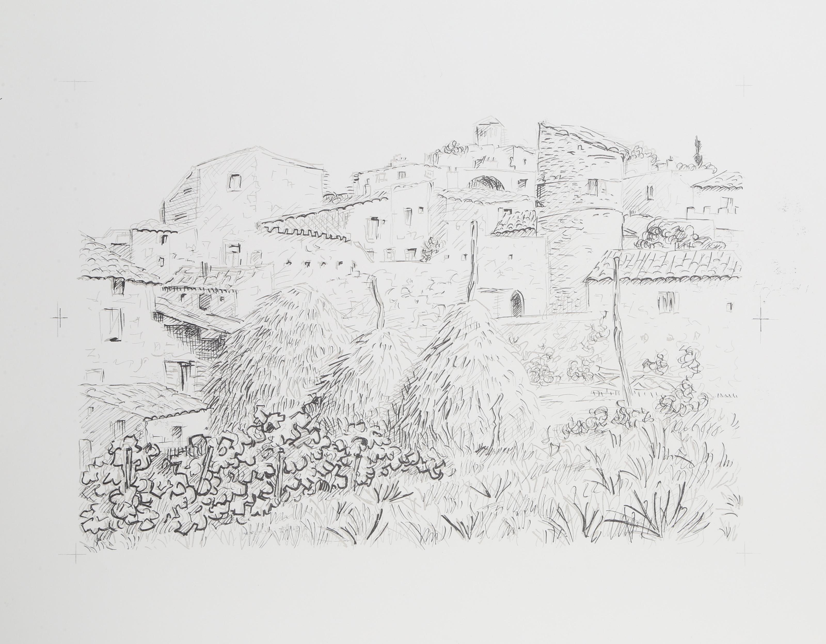 French Villa II, Impressionist Lithograph by Marcel Salinas