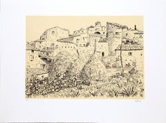 French Villa, Lithograph by Laurent Marcel Salinas