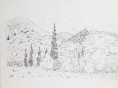 Paysage avec Montagnes, litografía impresionista de Marcel Salinas