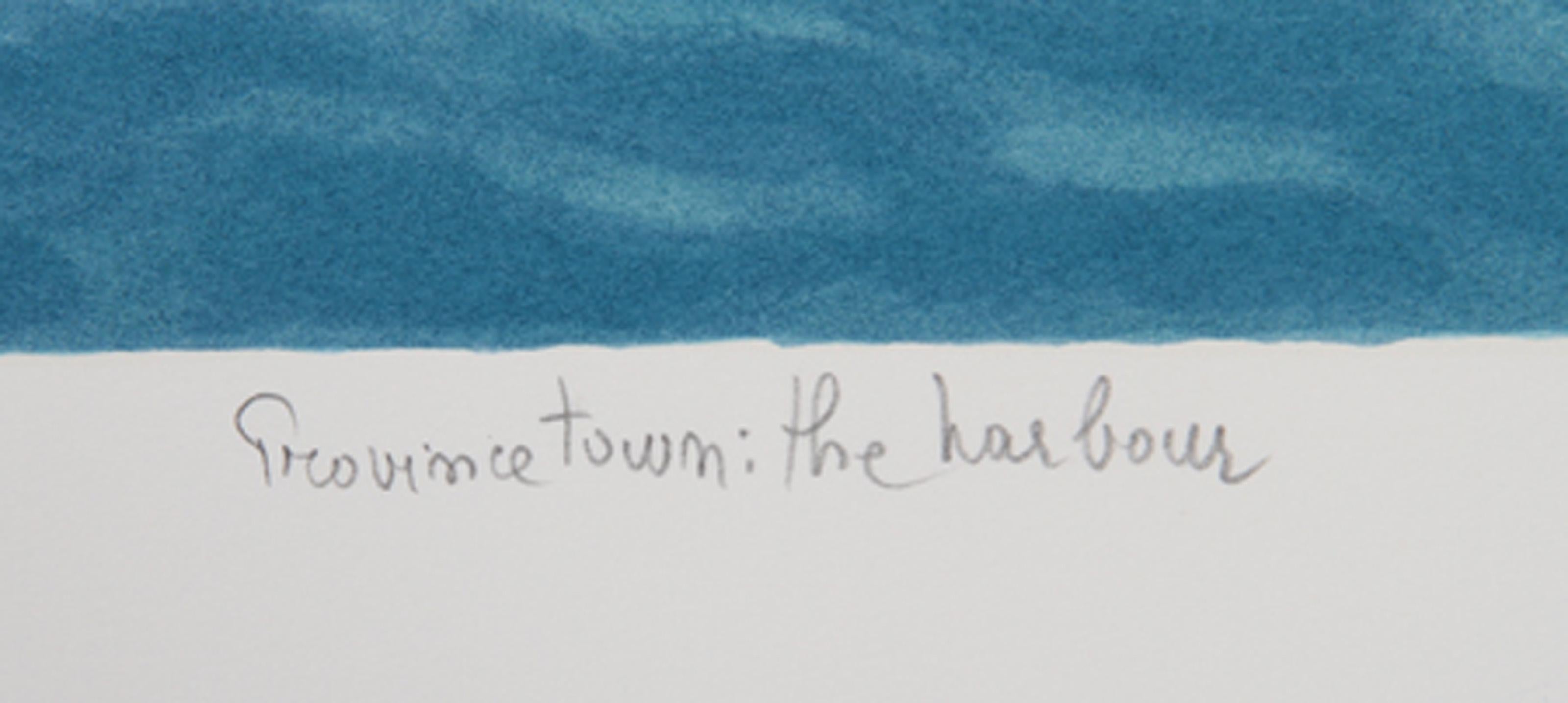 Provincetown - The Harbor, Impressionist Lithograph by Marcel Salinas - Gray Landscape Print by Laurent Marcel Salinas