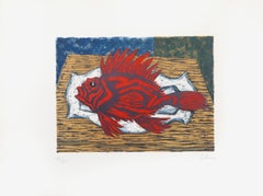 Un Poisson Rouge, Lithograph by Laurent Marcel Salinas