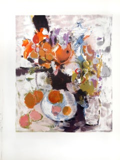 Vase de Fleurs, Impressionist Lithograph by Marcel Salinas