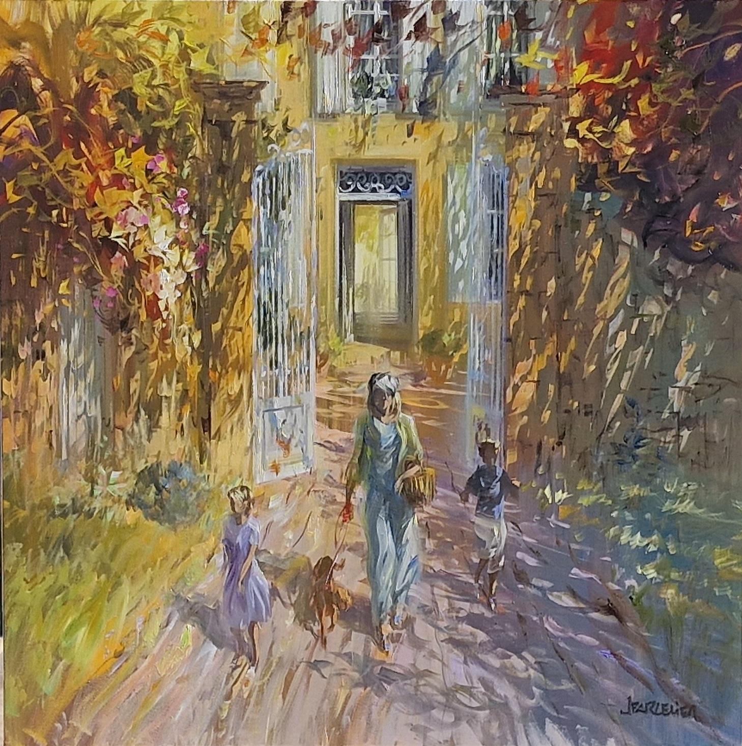 Départ pour L'Aventure Pittura a olio su tela di lino Sun Light In magazzino