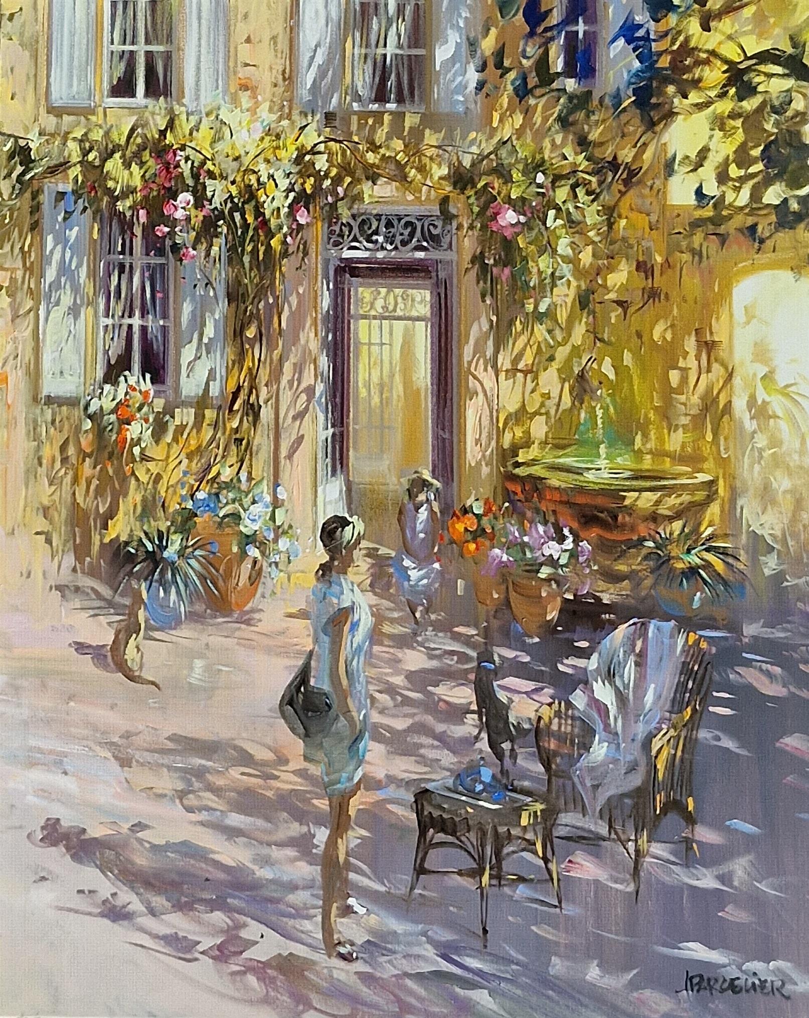 Il y a Longtemps Oil on Linen Canvas Longtime Impressionism Building In Stock