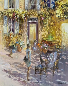 Il y a Longtemps Oil on Linen Canvas Longtime Impressionism Building In Stock