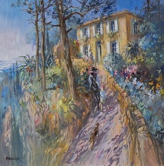 Retour au Foyer Oil Painting on Canvas Linen Impressionism Sunny Light In Stock