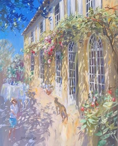 Soleil sur le Mas Ölgemälde auf Leinwand Surrealismus Sonne Helle Farben Vorrätig