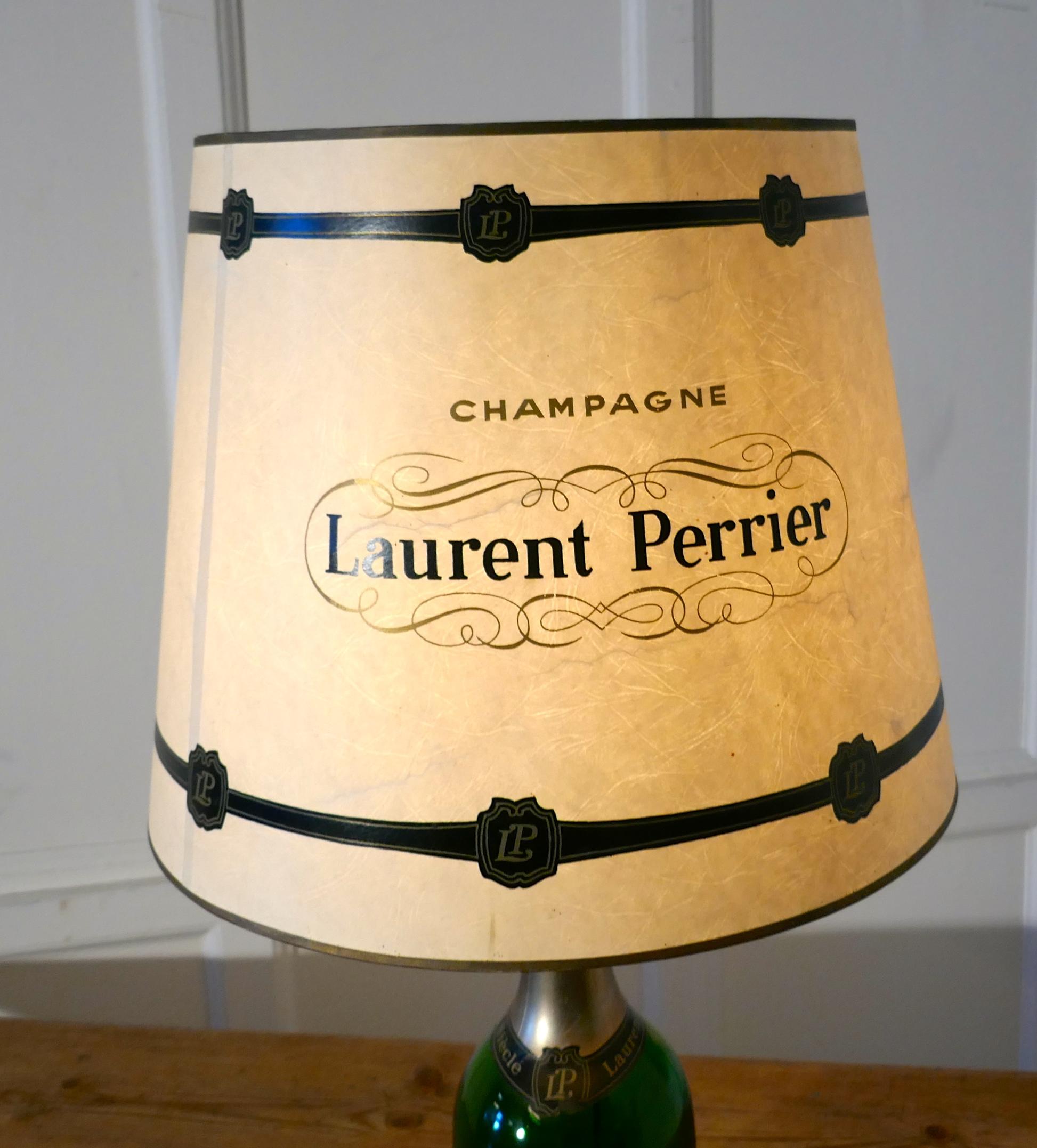 Mid-Century Modern Laurent Perrier Champagne Cuveé Grand Siecle Black Label Advertising Table Lamp  For Sale
