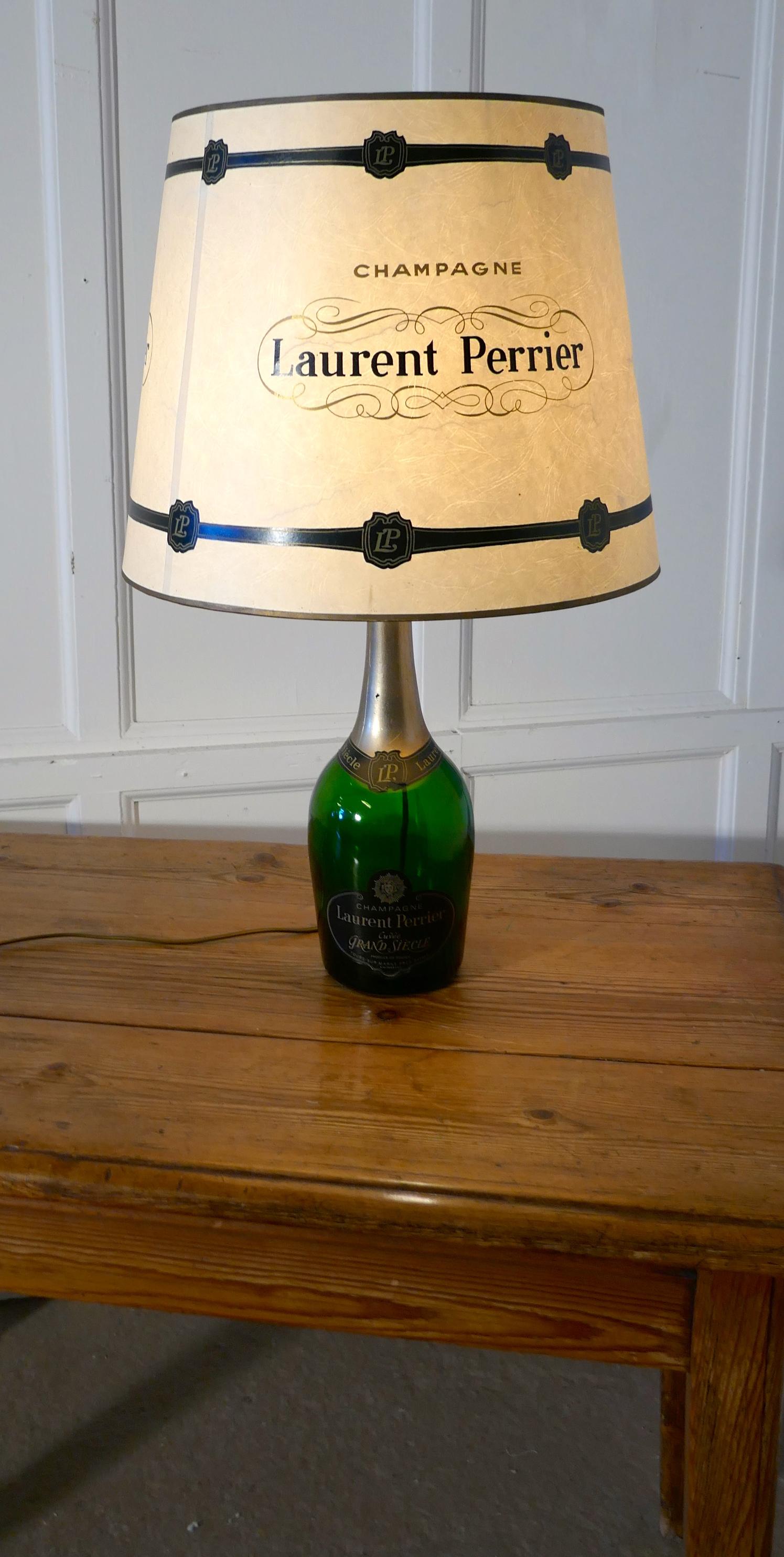 20th Century Laurent Perrier Champagne Cuveé Grand Siecle Black Lable Advertising Table Lamp