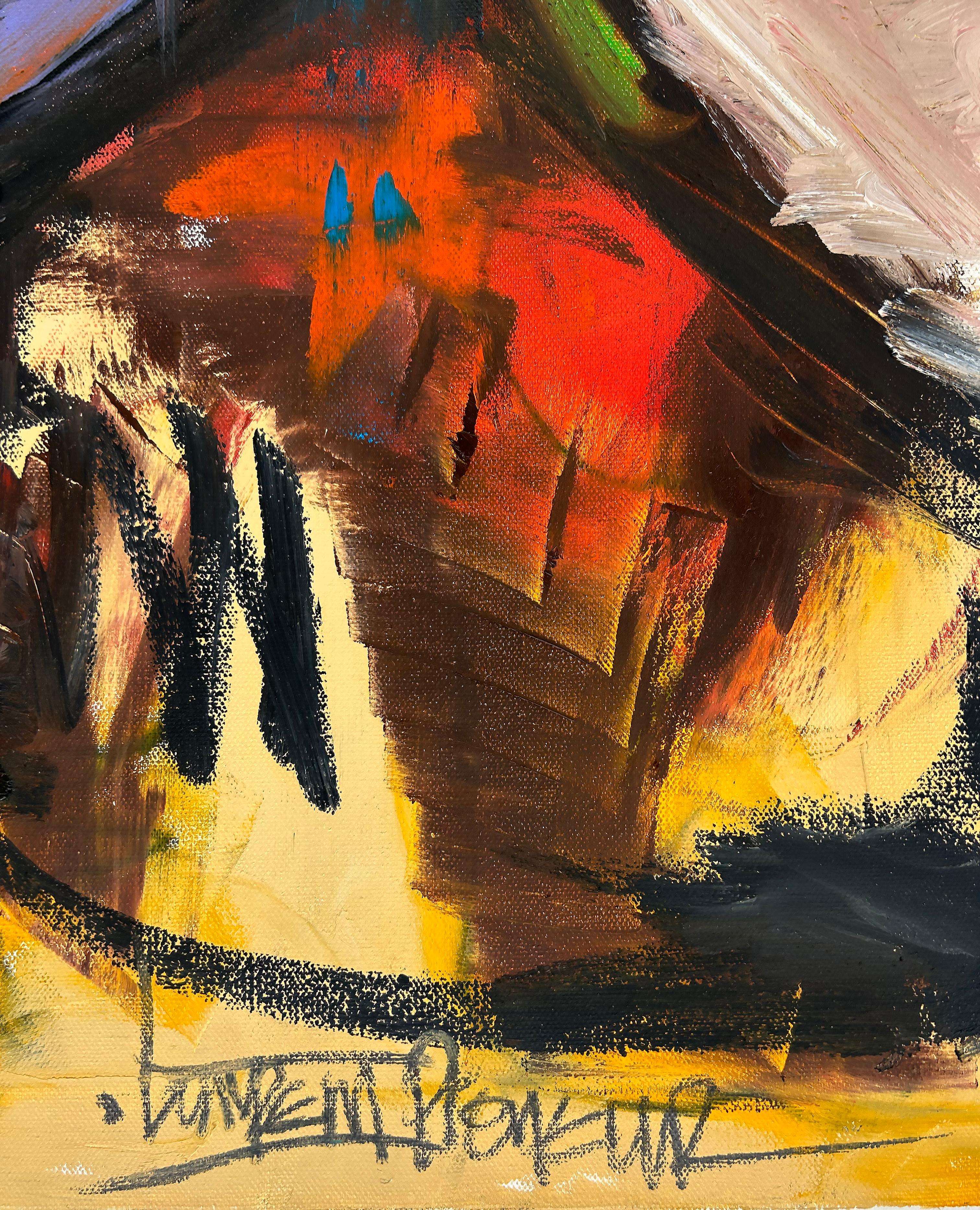 Americano Pittura astratta su tela di Laurent Proneur, artista franco-americano in vendita