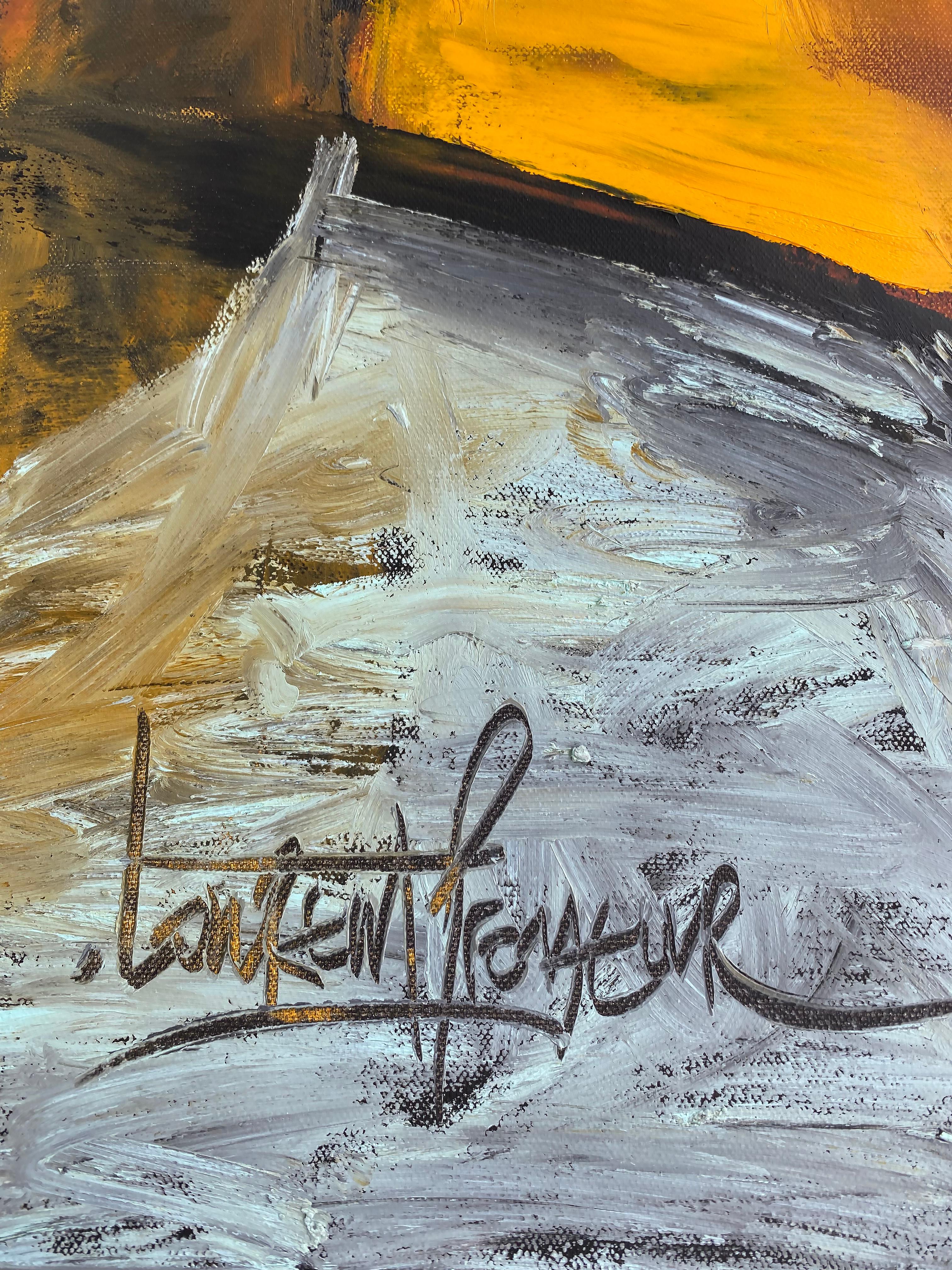 Peinture à l'huile abstraite sur toile Laurent Proneur, artiste américain français Bon état - En vente à Miami, FL